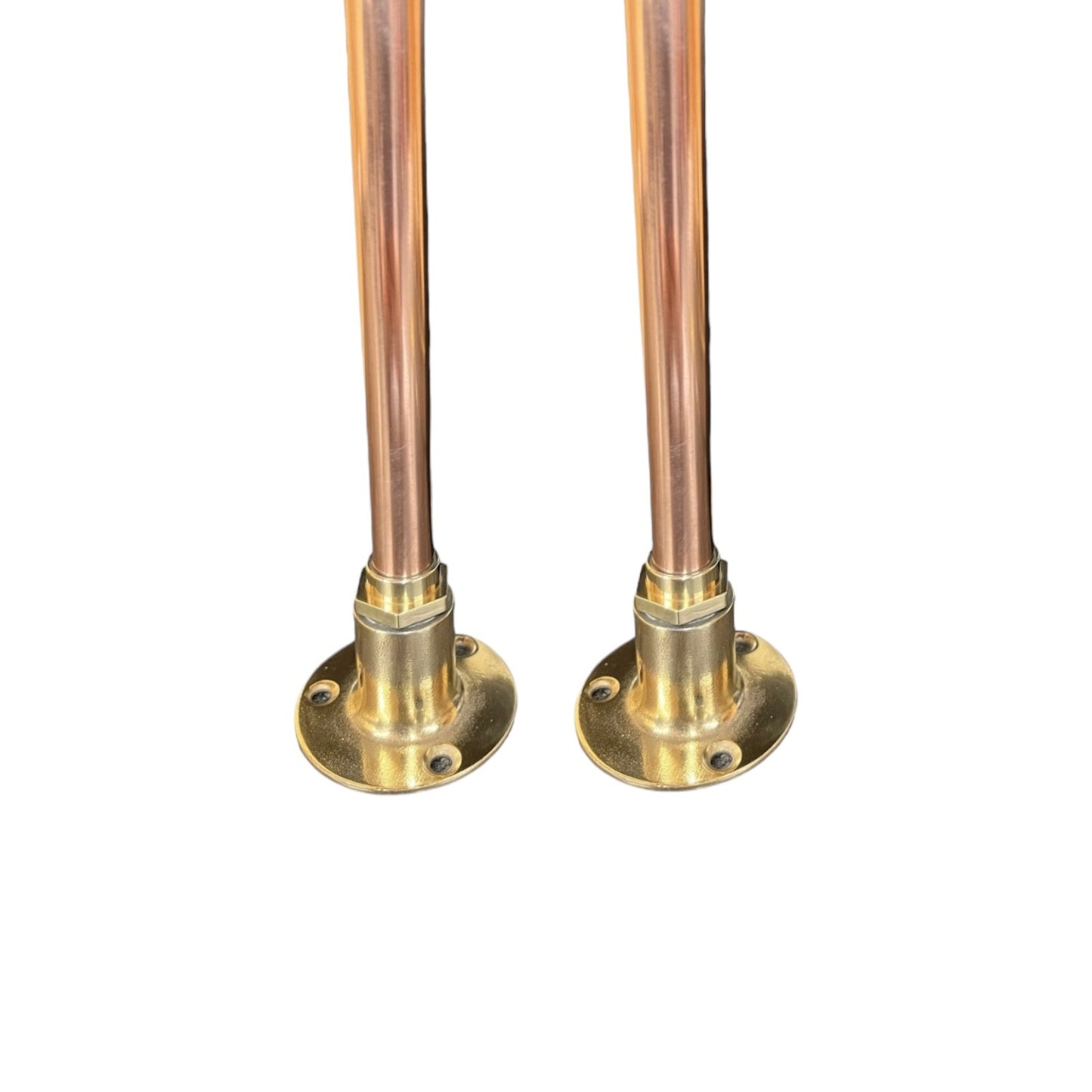 Pair of Small Brass and Copper Vintage Style Taps, Copper Bathroom or Cloakroom Taps