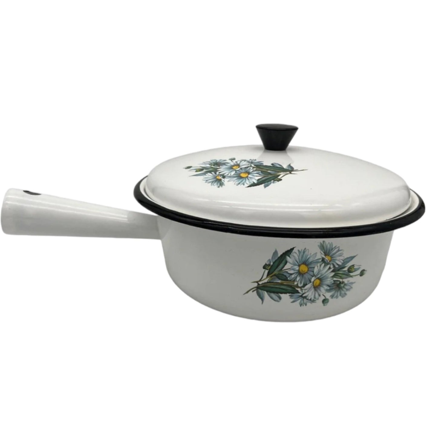 image French enamel vintage saucepan with lid sold by All Things French Store