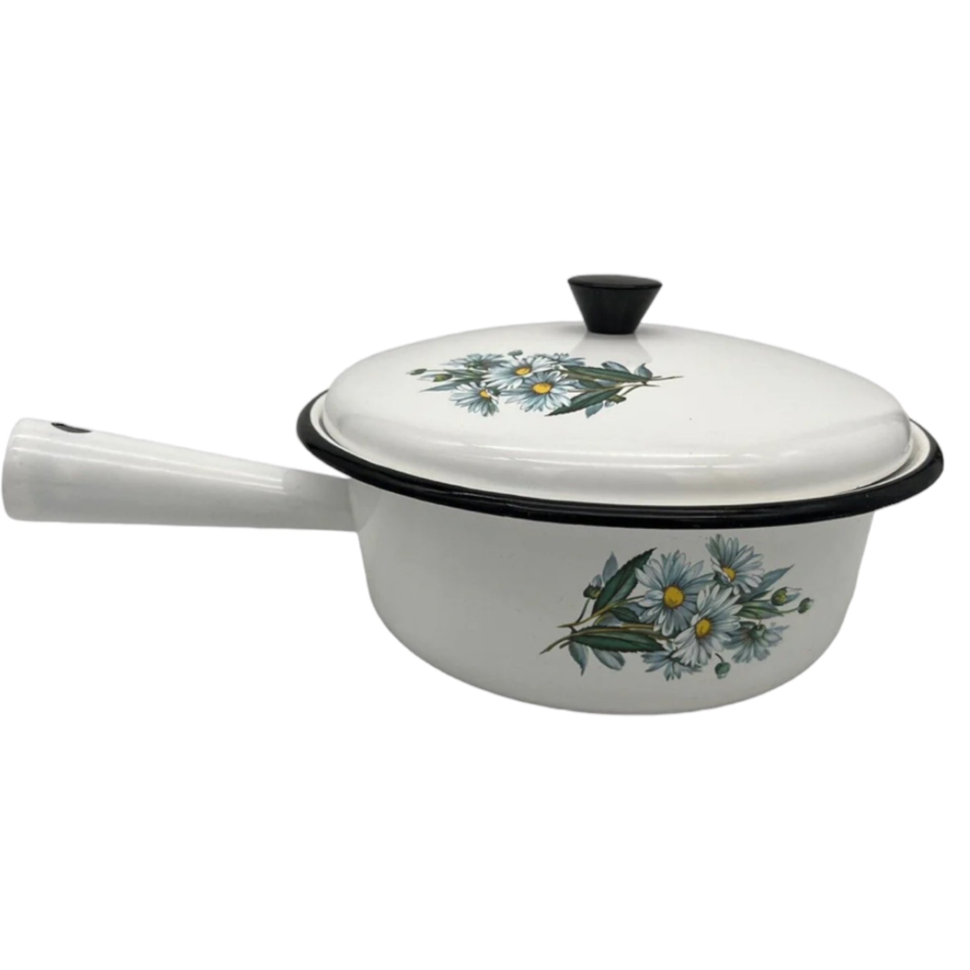 image French enamel vintage saucepan with lid sold by All Things French Store