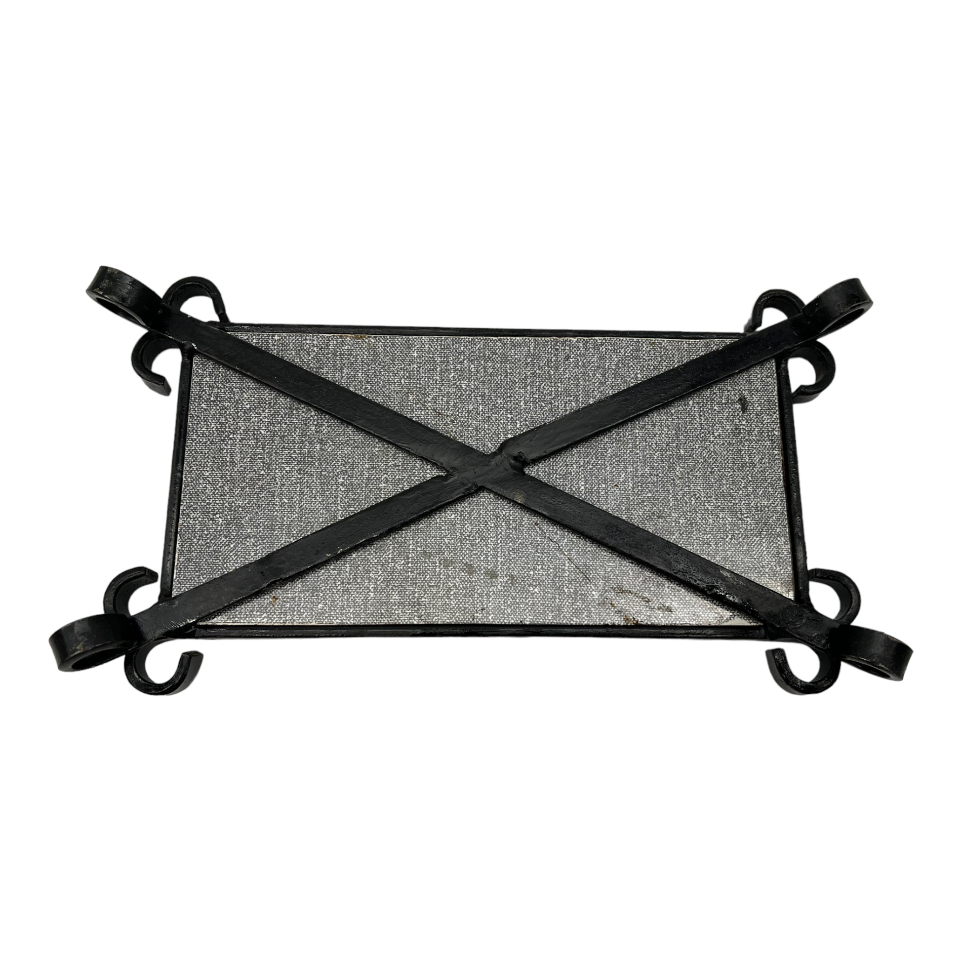 image 11 French tile topped pan trivet with dog pictures