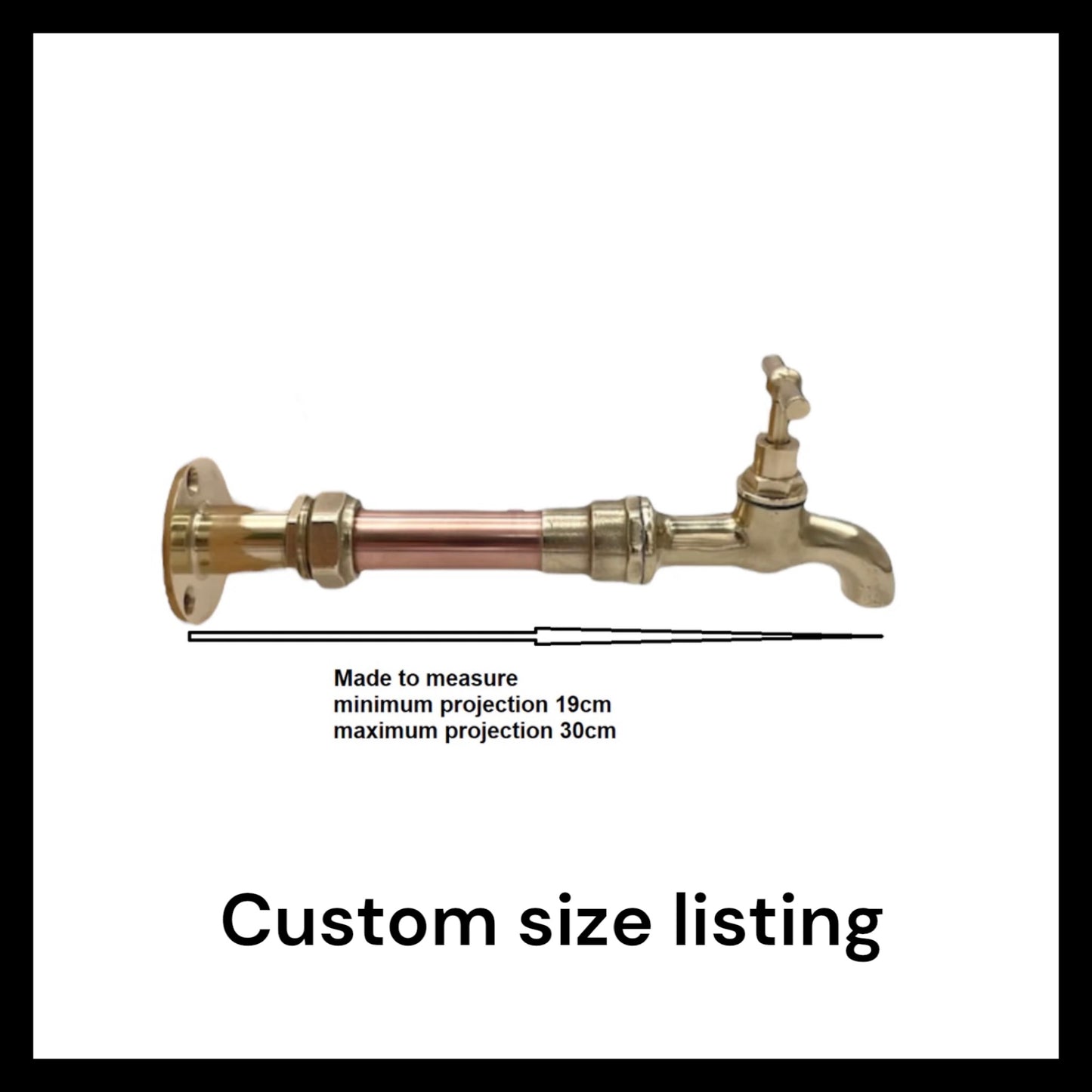 Custom Size Vintage Style Copper and Brass Wall Mounted Kitchen Tap (C22WA1)
