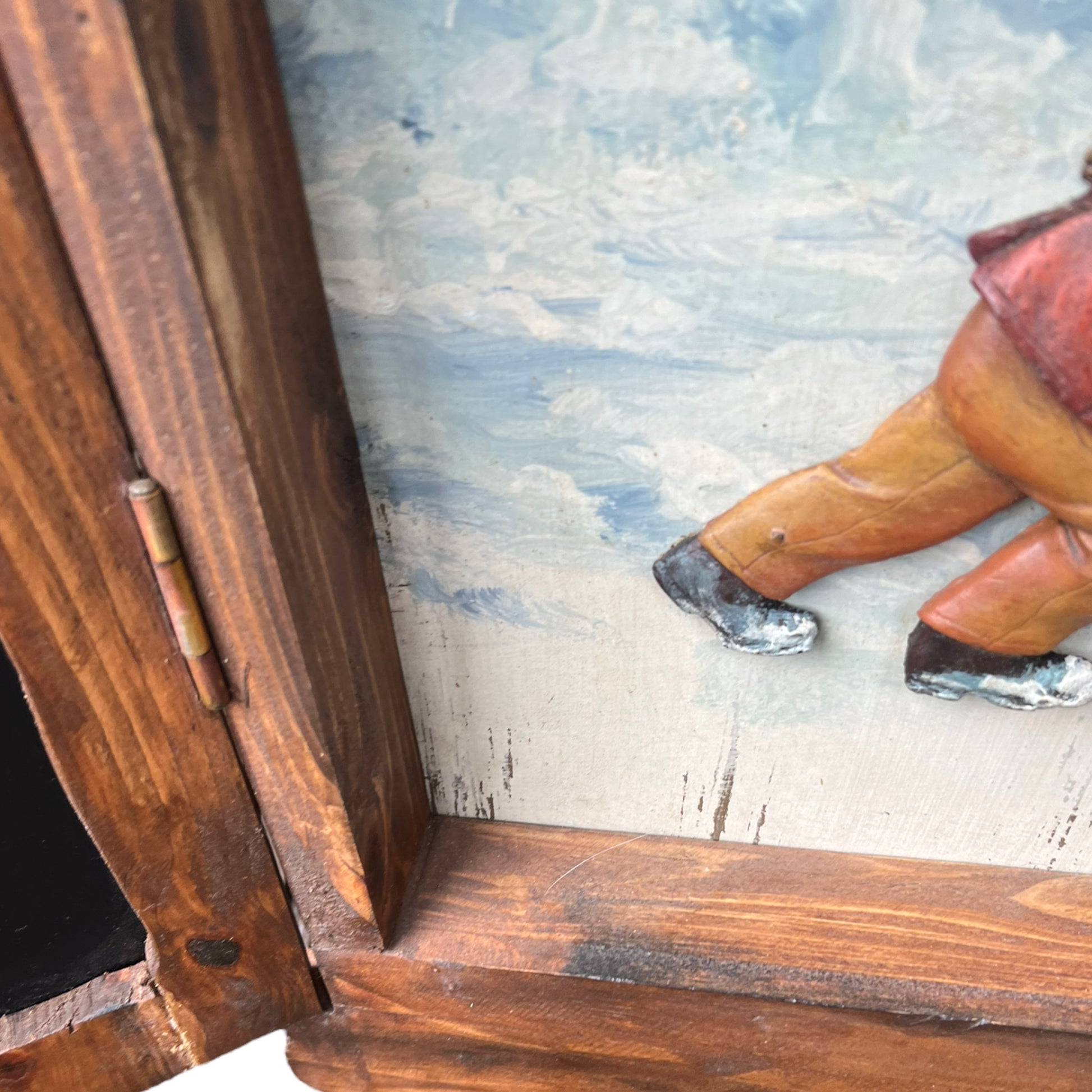 French Country Corner winter picture with blackboard in a shutter style sold by All Things French Store