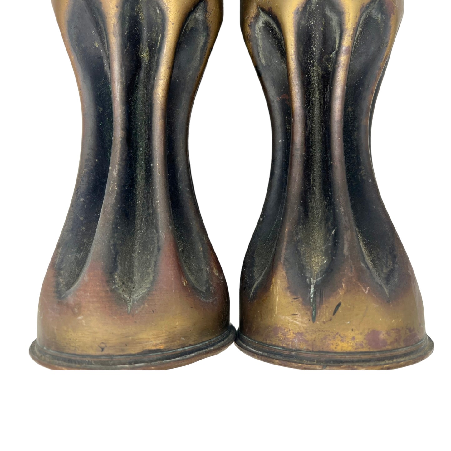 Pair of French brass trench art vases sold by All Things French Store