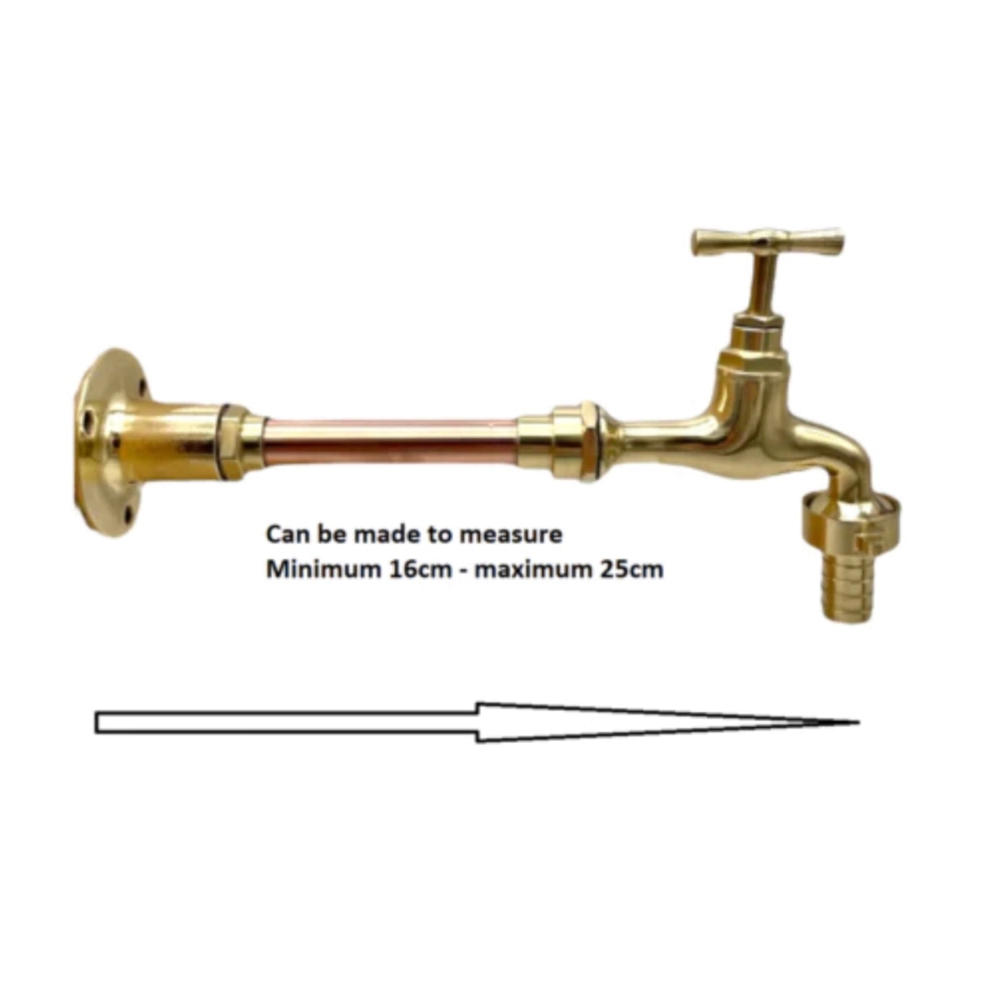 Copper and brass wall mounted kitchen or bathroom tap sold by All Things French Store