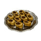 12 French  ceramic snail pots on a silver tray with a white background sold by All Things French Store