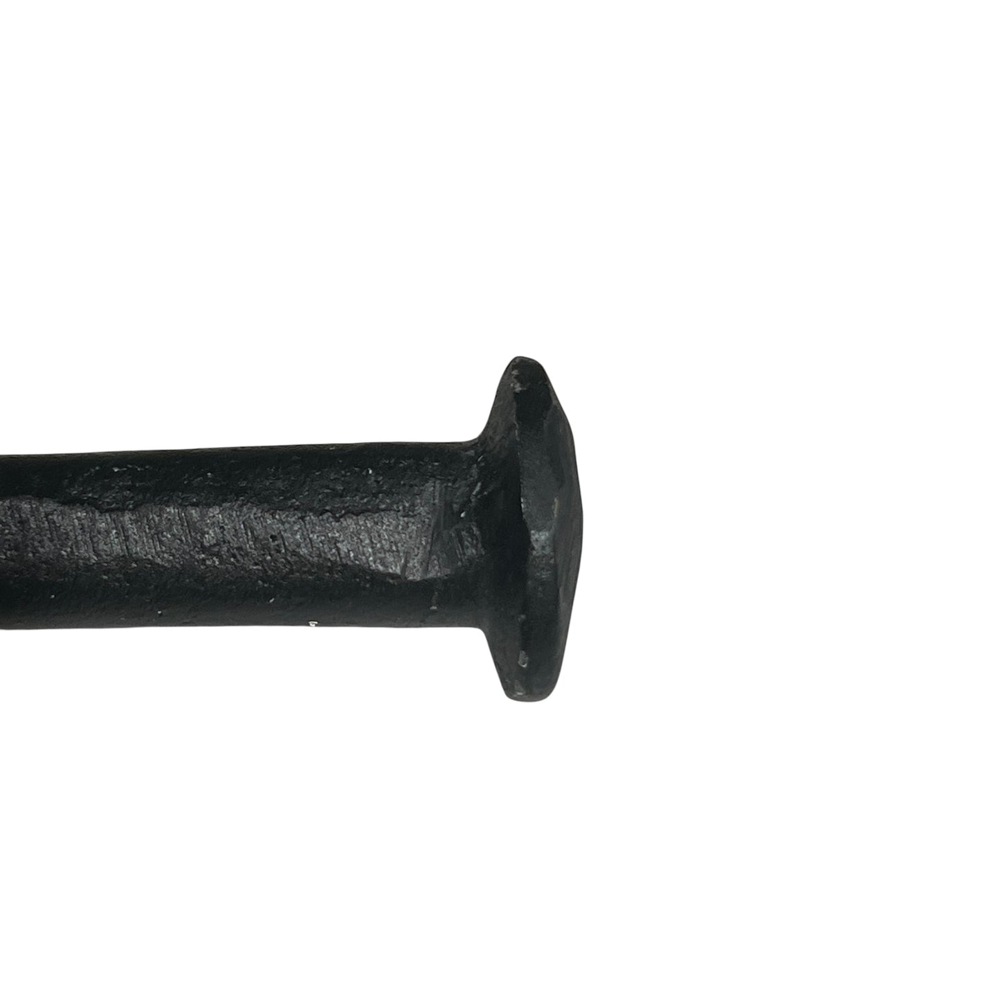 Black metal handle on a white background