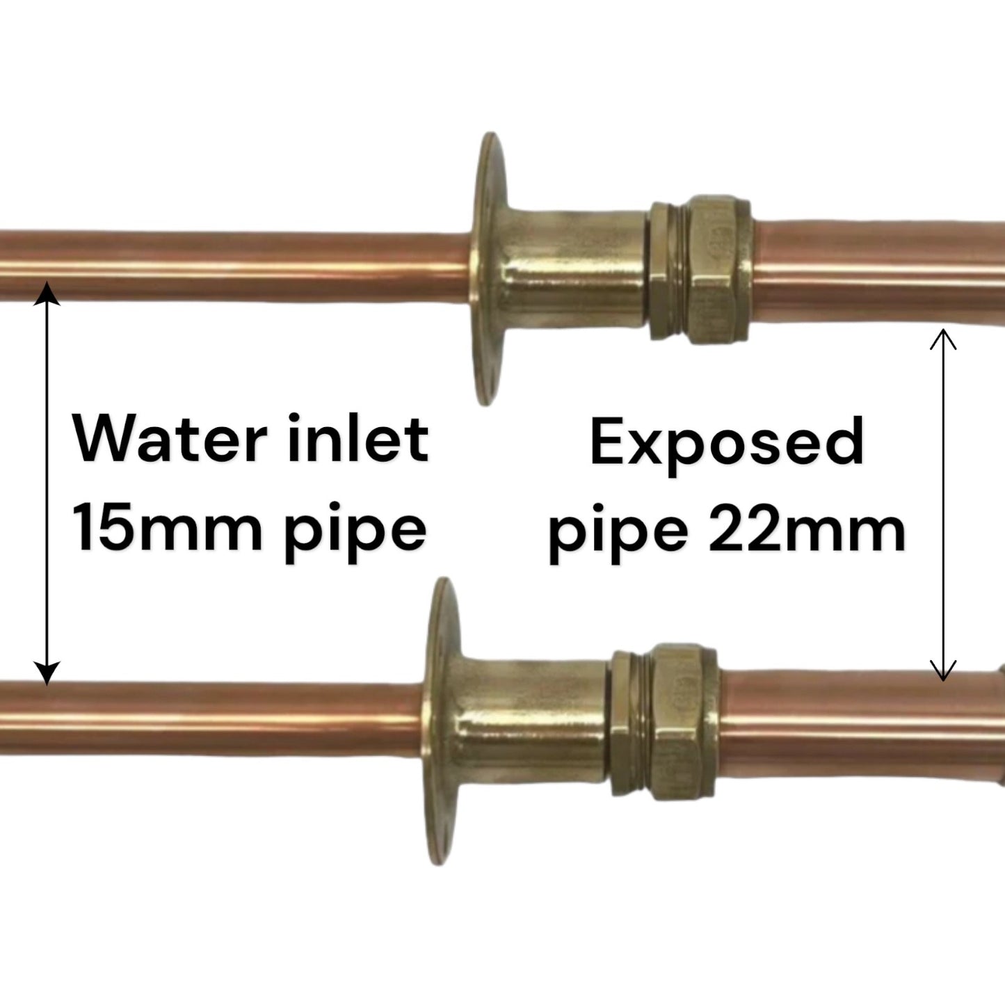 Chunky 22mm brass wall mounted taps