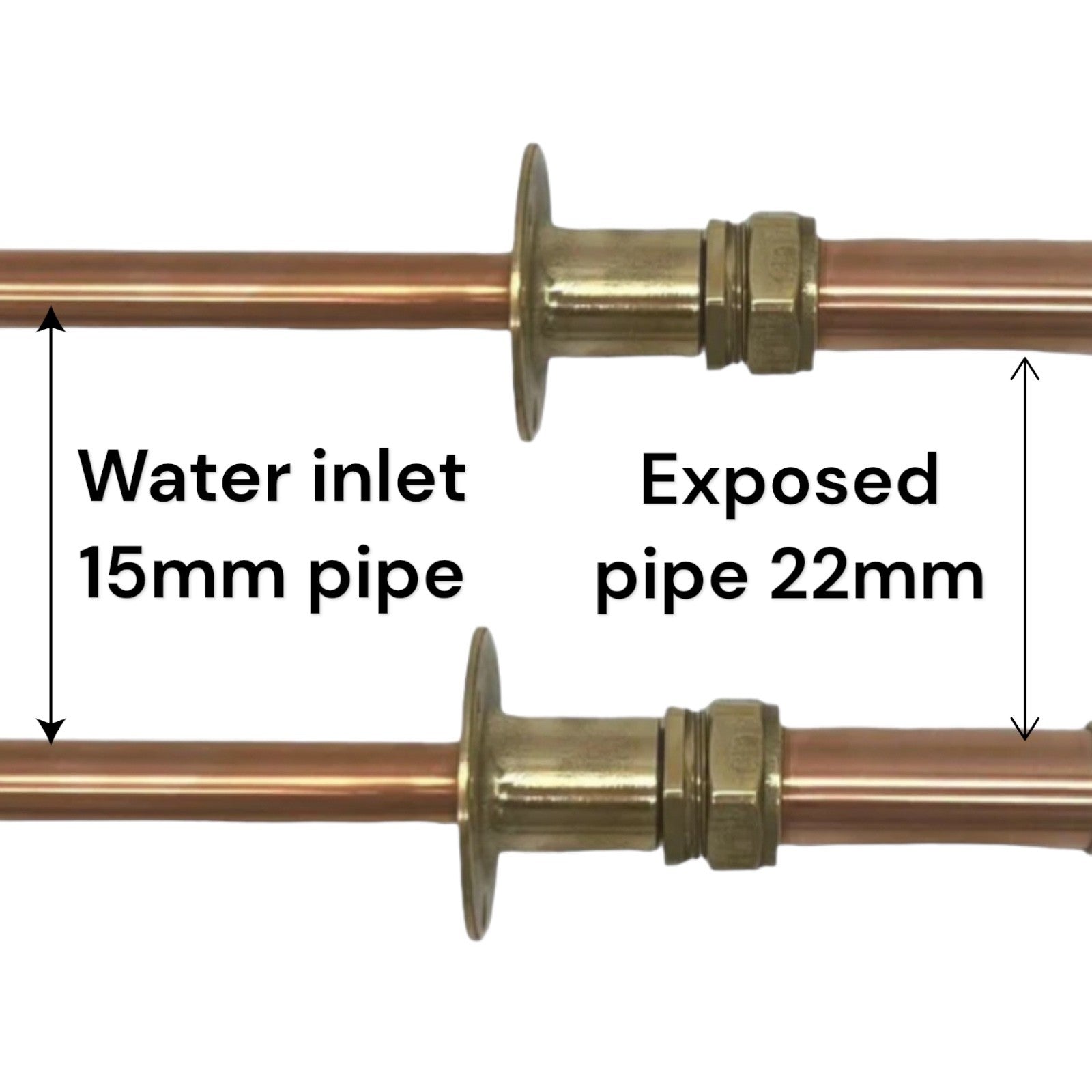 Chunky 22mm brass wall mounted taps