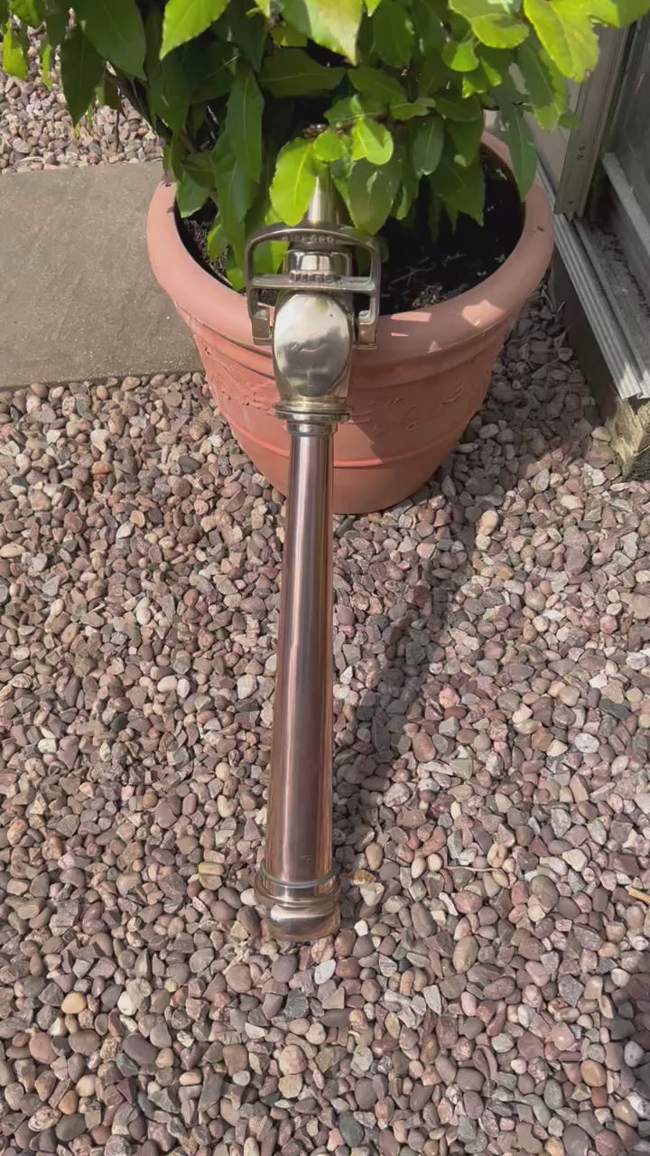 Video of copper and brass fire hose nozzle monitor