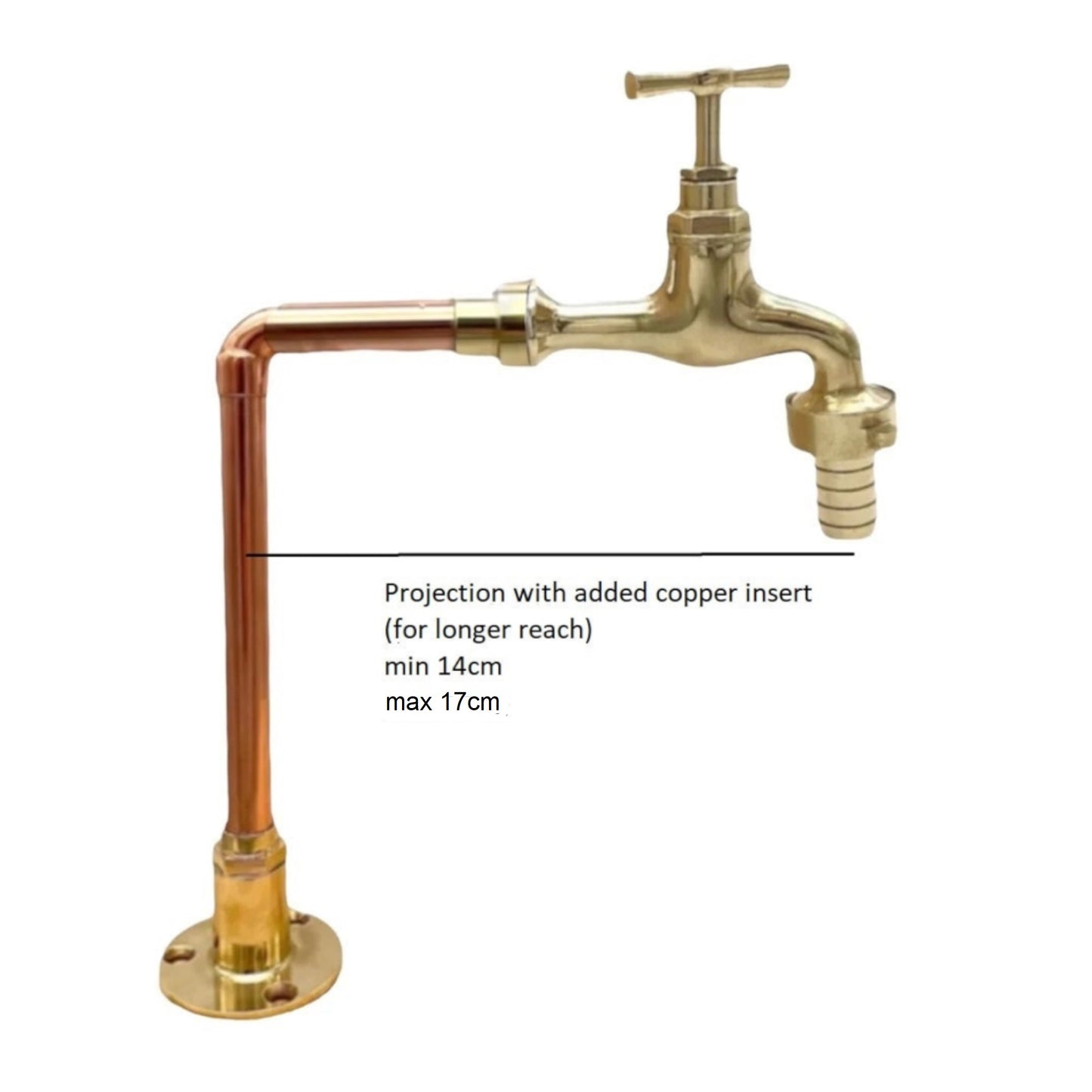 image Pair of handmade copper and brass kitchen or bathroom taps