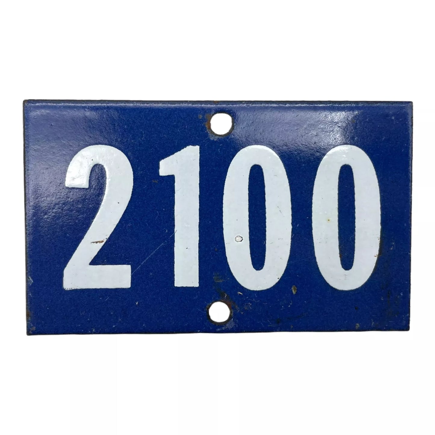 French vintage enamel door number or gatepost number 2101
