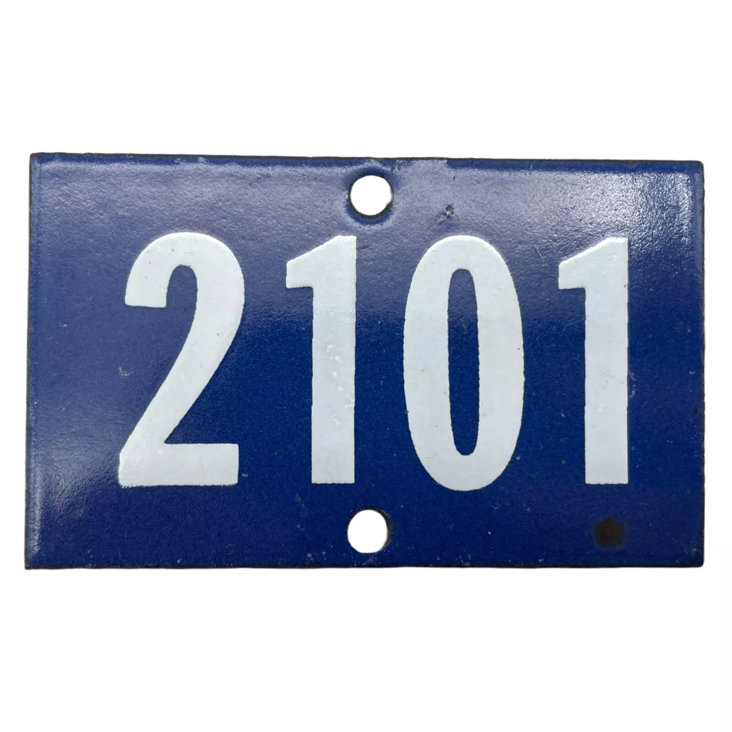French vintage enamel door number or gatepost number 2101