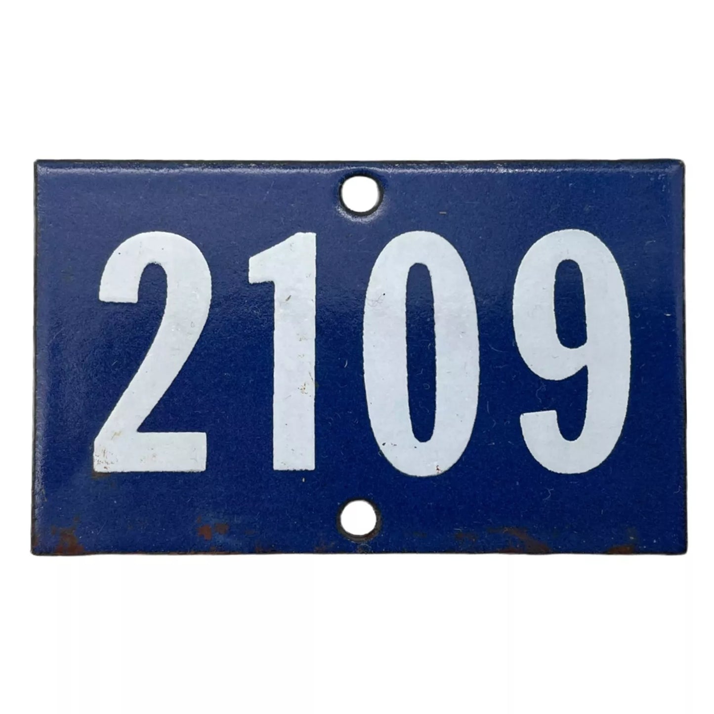 French vintage enamel door number or gatepost number 2109