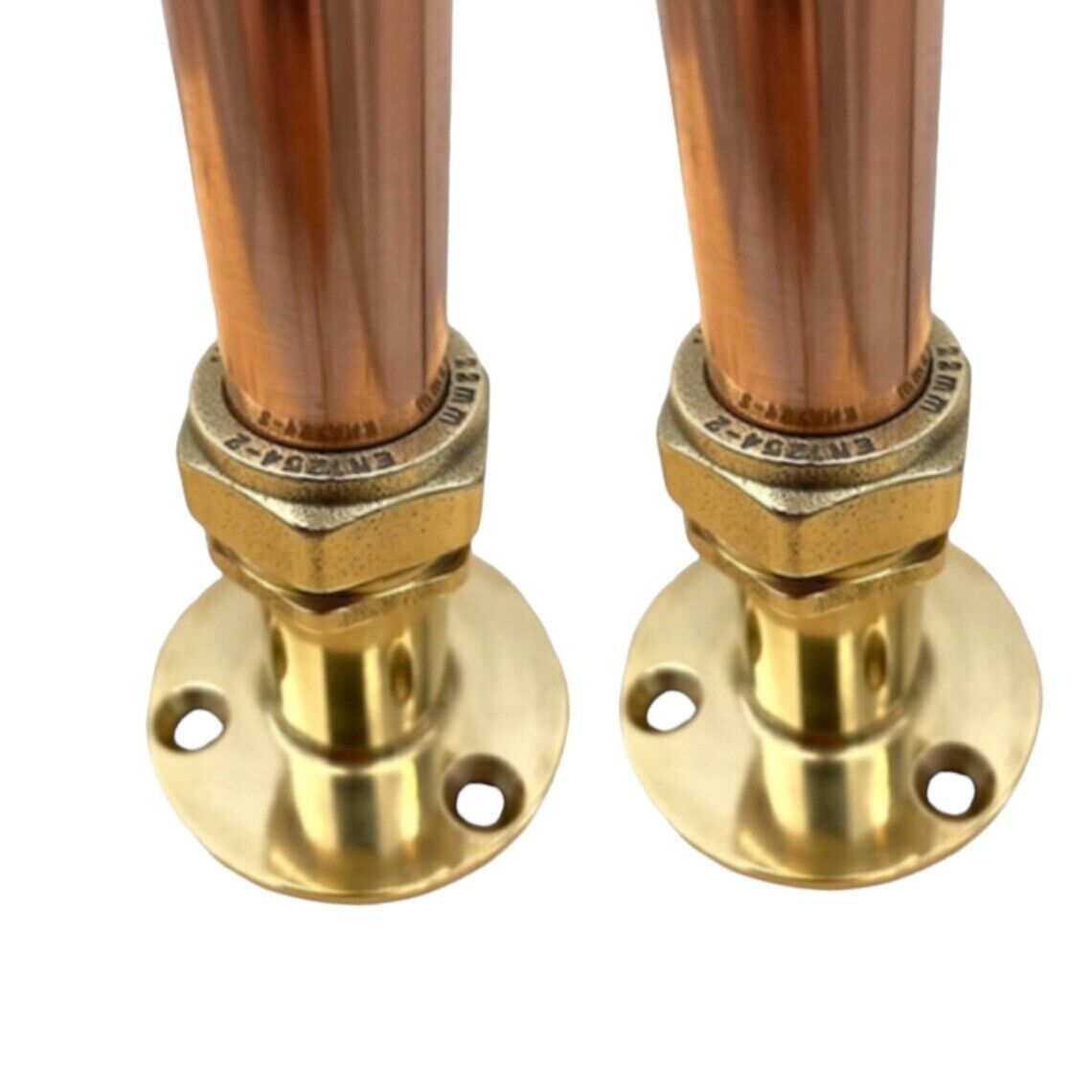 Copper and Brass Kitchen Belfast Sink Taps, Extra Tall Industrial Rustic Style Taps (T43)