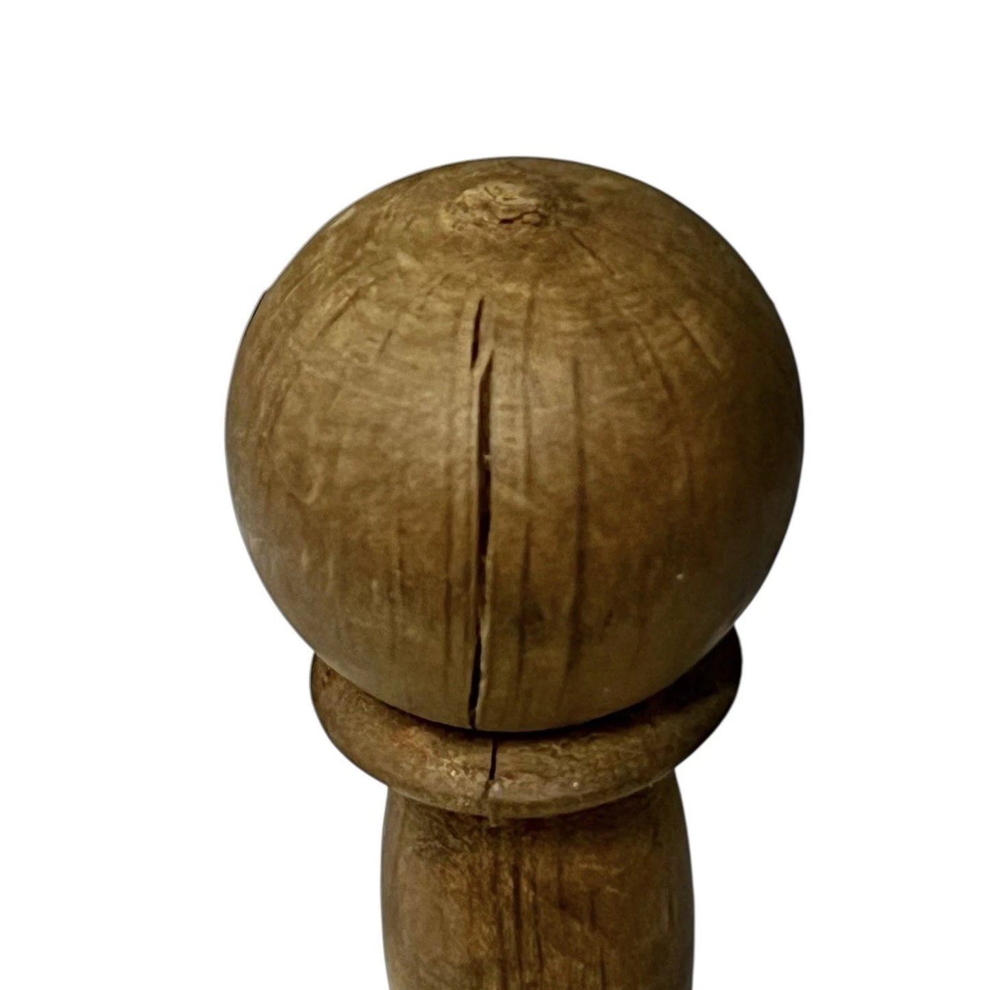 Wooden handle on a white background