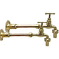 side view of Brass and copper made to measure wall mounted taps sold by All Things French Store 