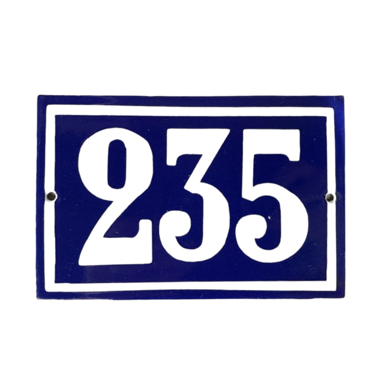 French vintage blue and white enamel house number sold by All Things French Store