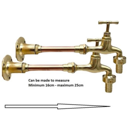 Brass and copper made to measure wall mounted taps sold by All Things French Store 