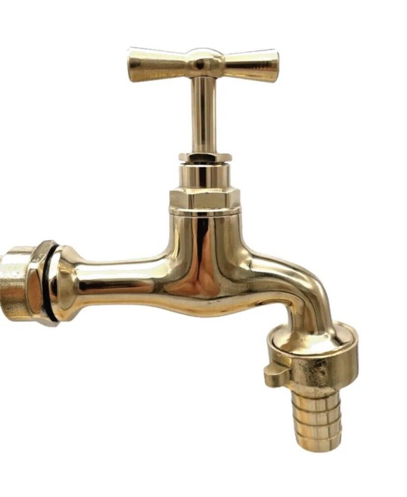 Brass tap head of made to measure wall mounted taps sold by All Things French Store 