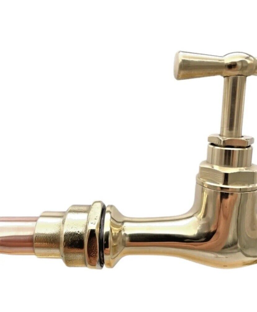 joint of Brass and copper made to measure wall mounted taps sold by All Things French Store 