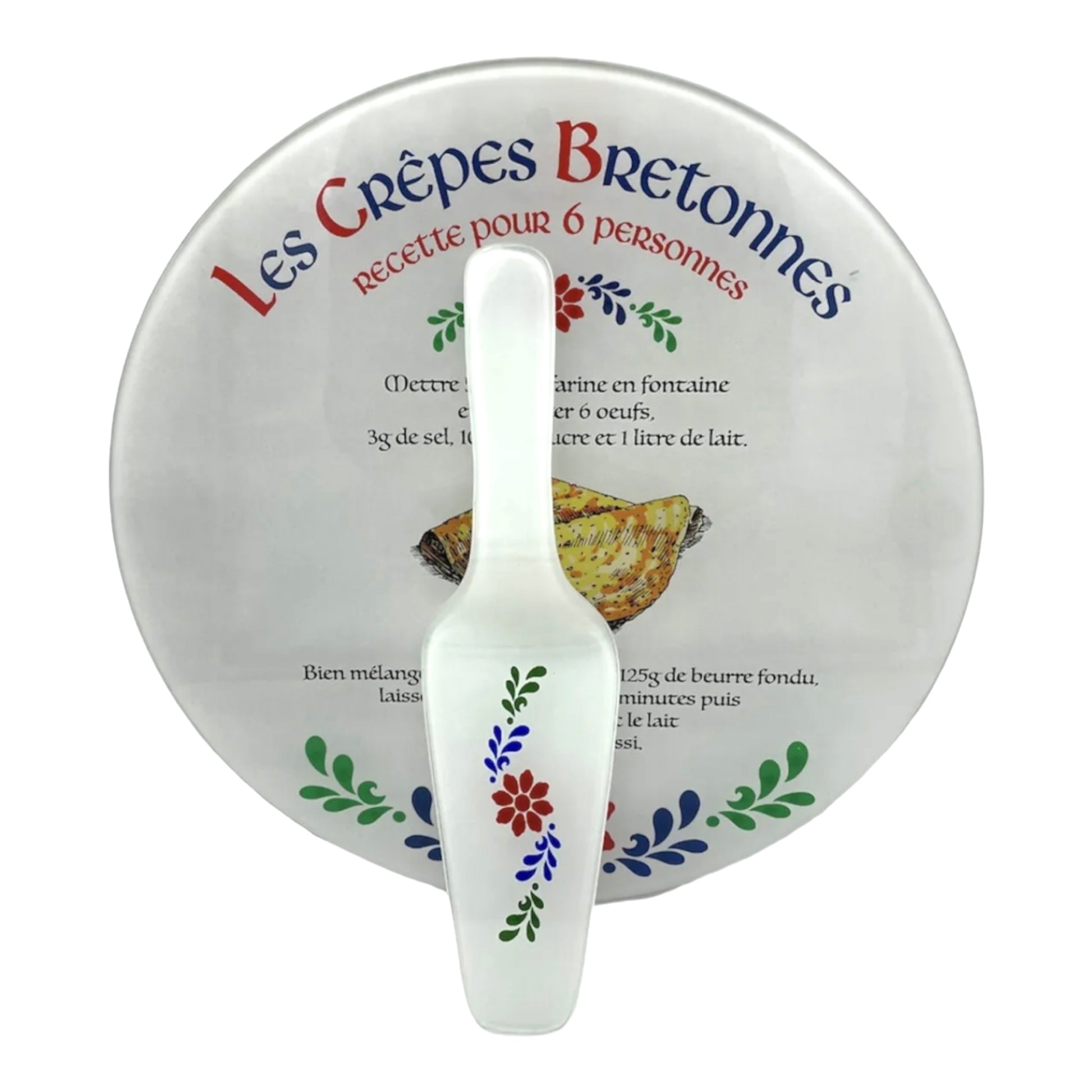 French crepes pancake serving plate and slice sold by All Things French Store