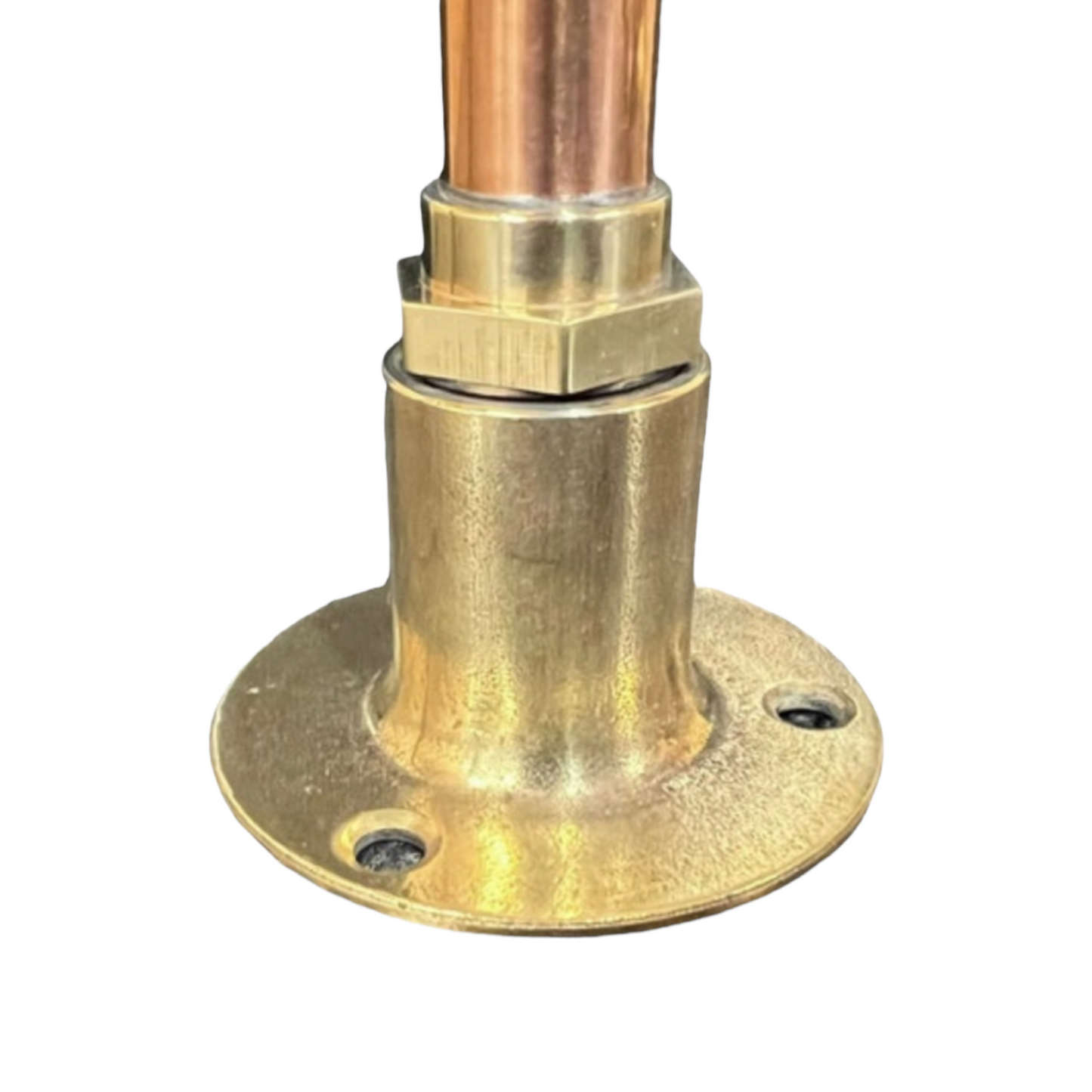 image pair of handmade copper and brass swan neck taps with detachable nozzle