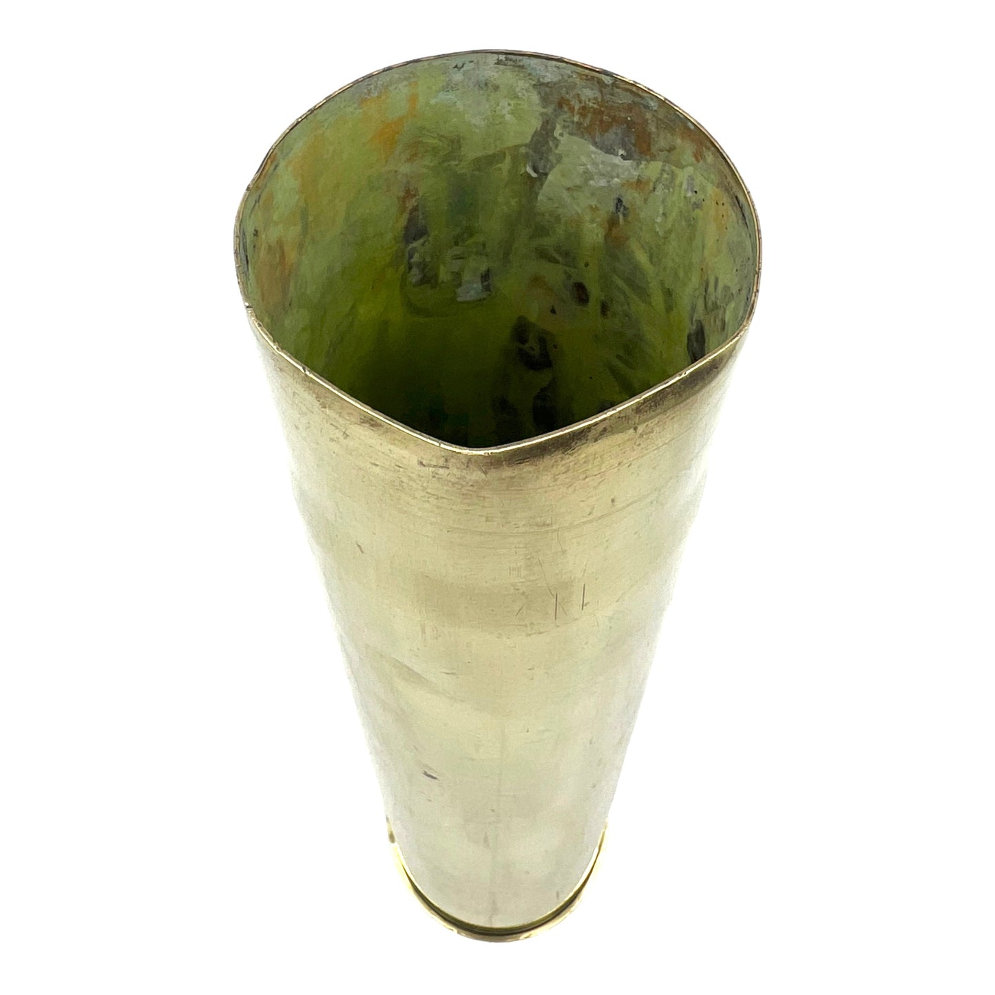 top rim image of French Ww1 brass shell case sold by All Things French Store
