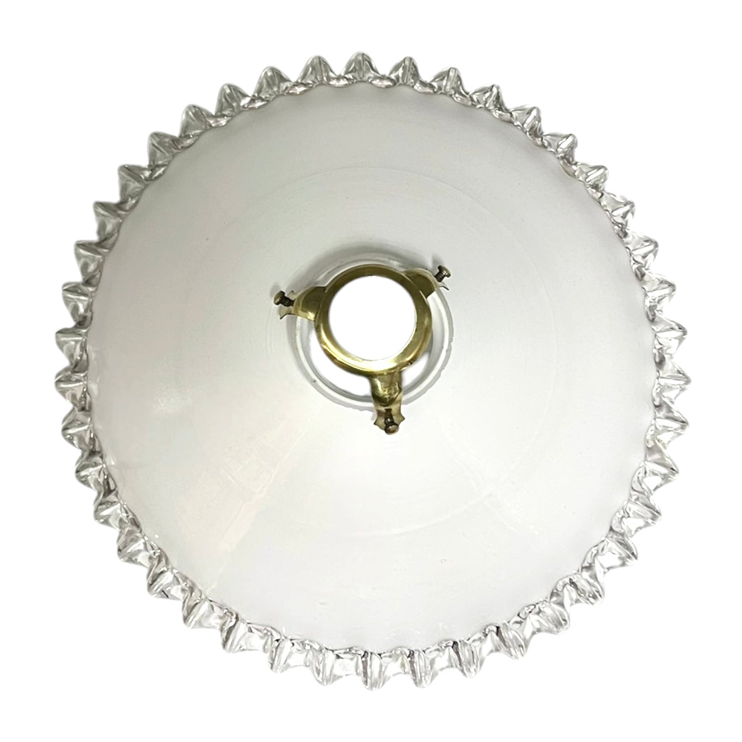 White lampshade with decorative edge on a white background