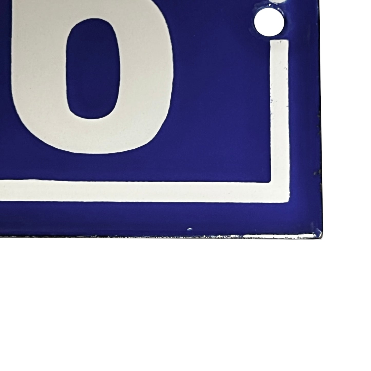 Vintage French Enamel Blue and White Door Number 36
