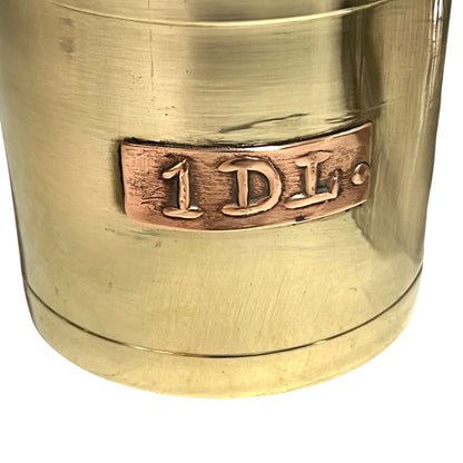 Set of 6 Vintage French Brass Cider Measuring Cups – Long-Handled Brocante Kitchen Decor