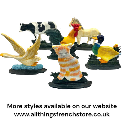 collection of available cast iron door stops from All Things French Store