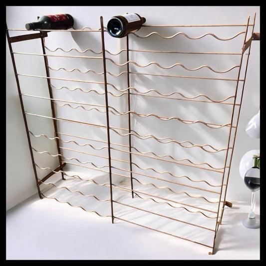 French Genuine Rigidex Style Wine Rack, Vintage Metal Wine Cellar Rack - 100 bottles (A12)