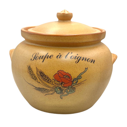 Vintage French Onion Soup Tureen – 3L Ceramic Crock with Lid | Rustic Country Kitchen