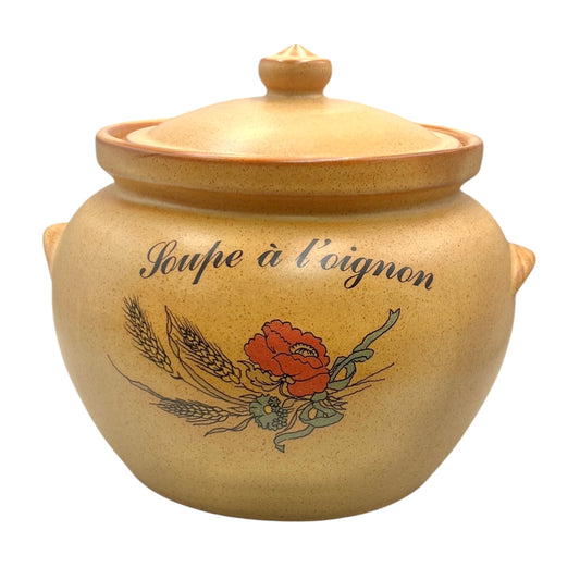 Vintage French Onion Soup Tureen – 3L Ceramic Crock with Lid | Rustic Country Kitchen