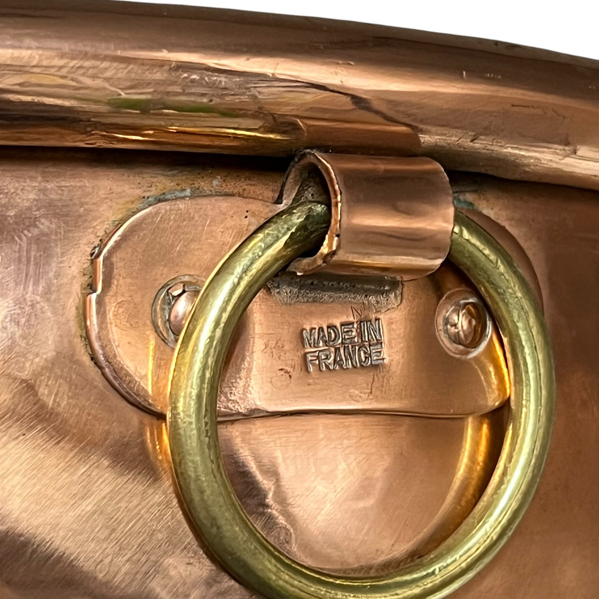 Vintage French Matfer Copper Basin Sink – Roll Top Countertop Bathroom Basin 38cm
