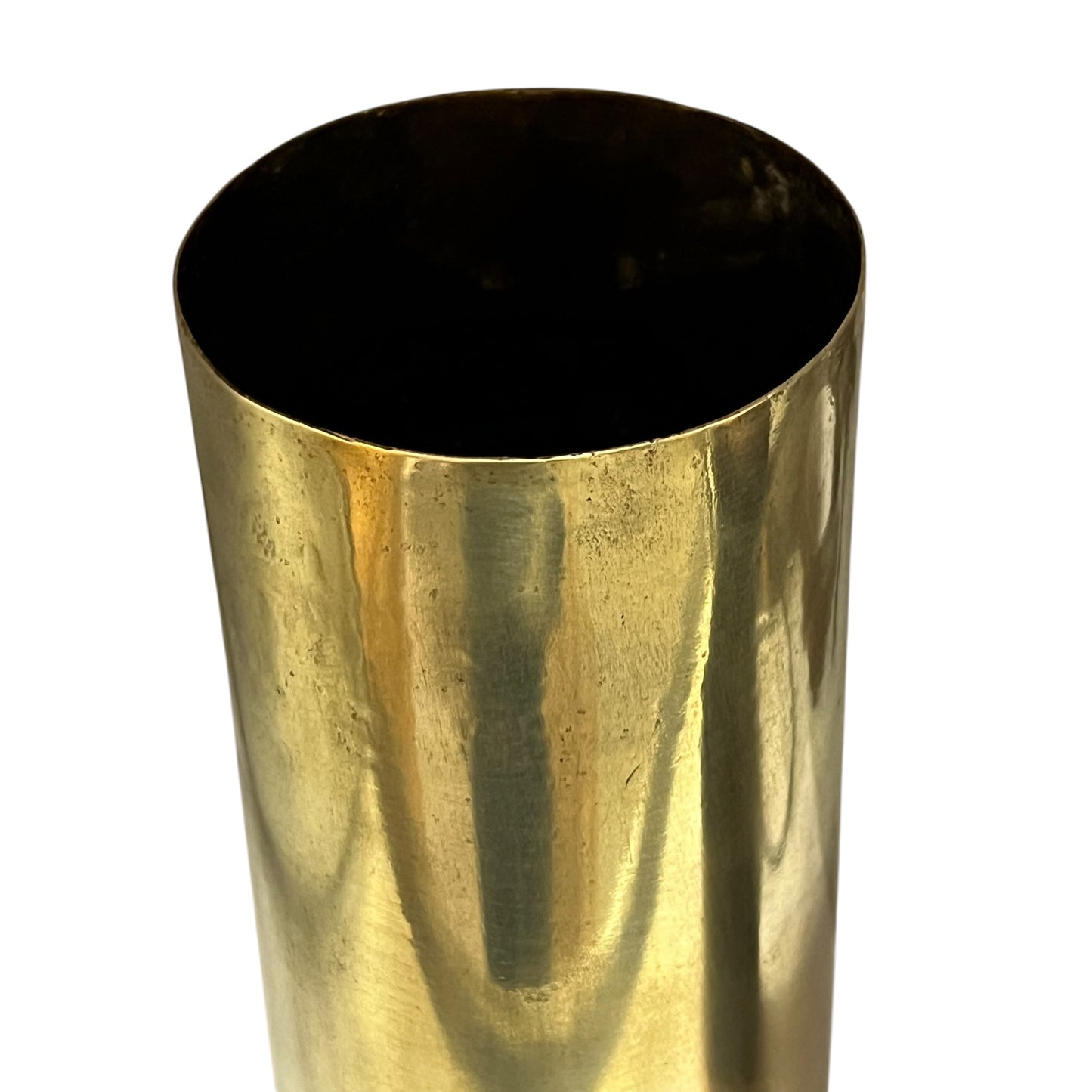 WW1 British 18 Pounder Inert Shrapnel Shell with Brass Case and Fuse