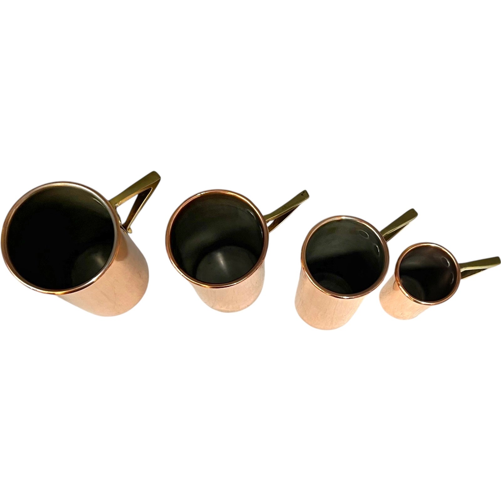top image of copper measure set