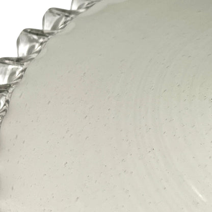 Vintage French Opaline Milk Glass Pendant Pie Crust Lampshade with Fittings