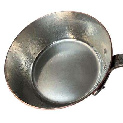 Vintage French Copper Saute Pan, 22cm Saucepan with Tin Lining, 2mm thick 