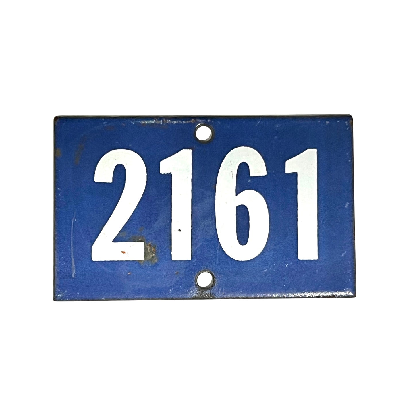 Vintage French Blue Enamel Door Number or Gatepost Number 2161