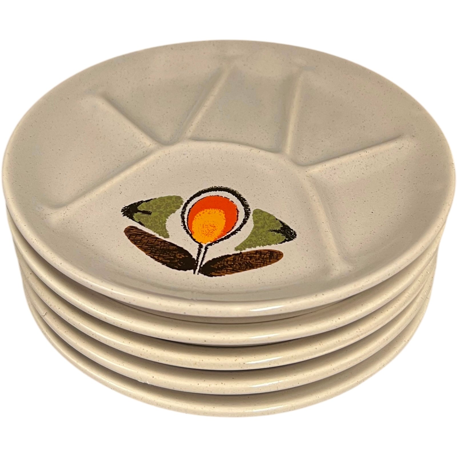 stacked faience pottery divided plates