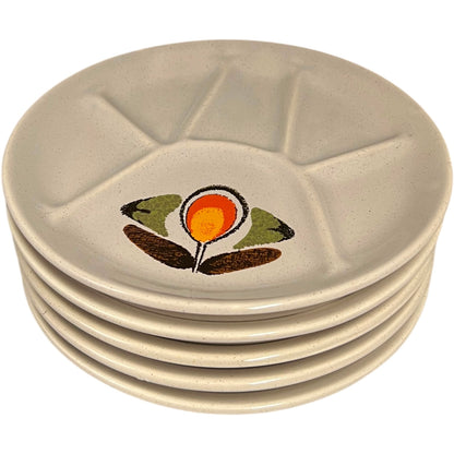 stacked faience pottery divided plates