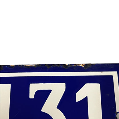 Vintage French Enamel House Number 131 – Original Door Plaque