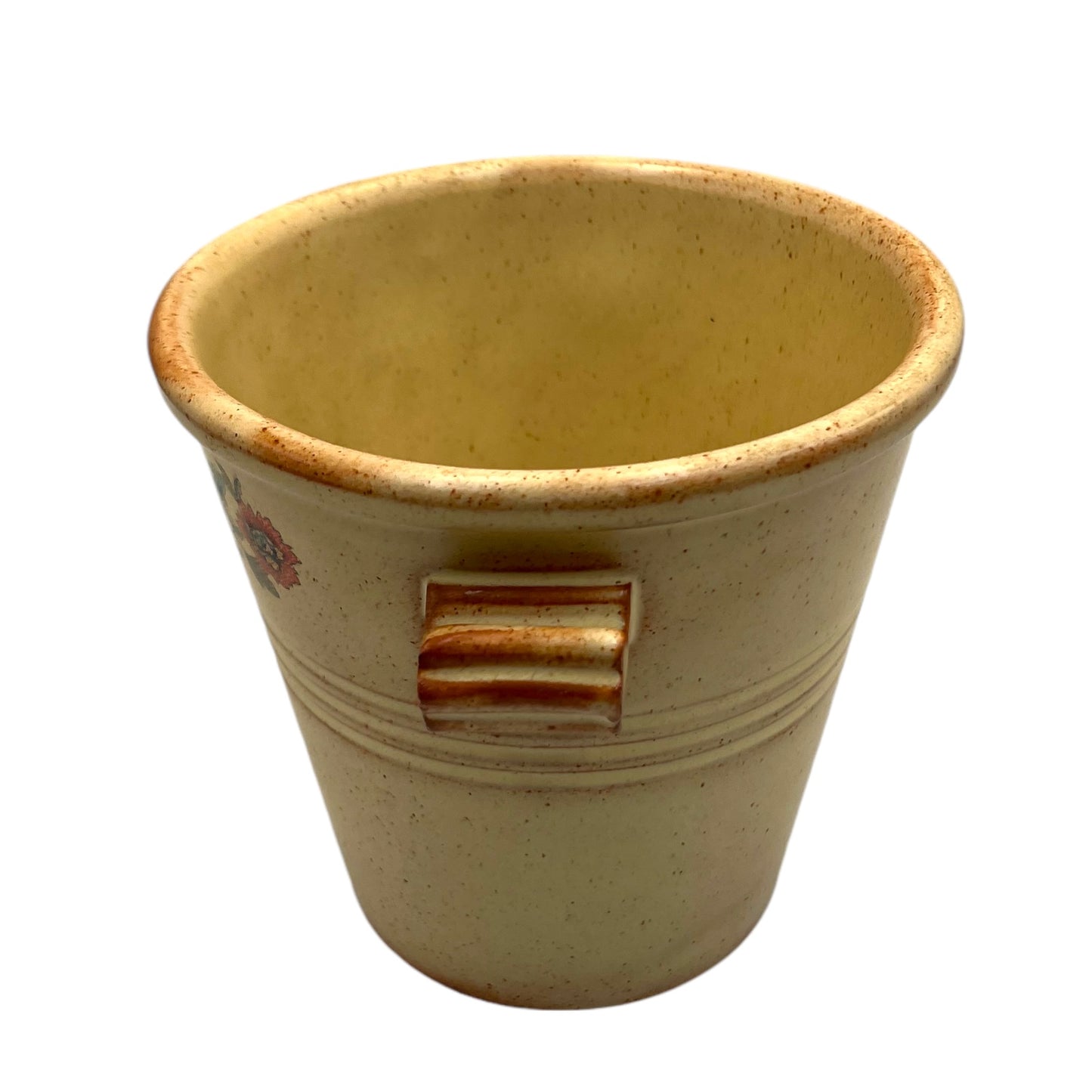 Vintage French Ice Bucket, Stoneware Ice Cube Bucket, ideal for Home Bar