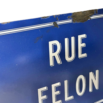 Close up of French road sign on a white background