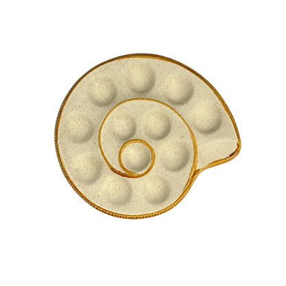 Vintage French Ceramic Escargot Plates – Set of 5 Snail Serving Dishes