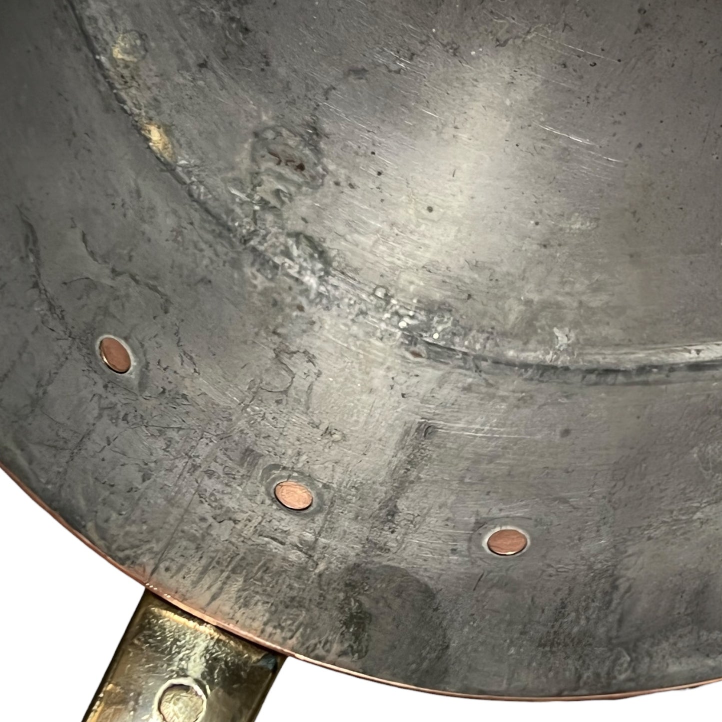 French Copper Pan Set 4 Piece | Tin Lined with Brass Handles