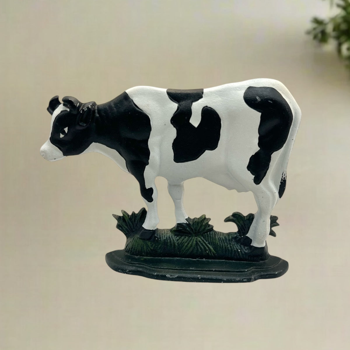 French Cast Iron Cow Door Stop, Farmhouse Chic Doorstop Wedge, Door Stay