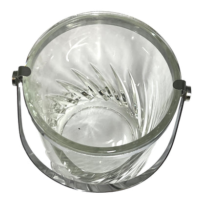 Vintage 1960s French Glass Ice Bucket – Mid Century Retro Barware Ice Pot