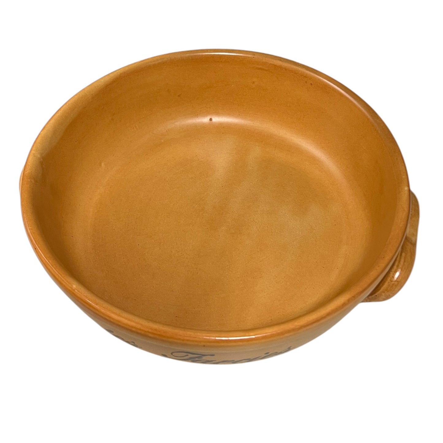 Brown ceramic bowl on a white background